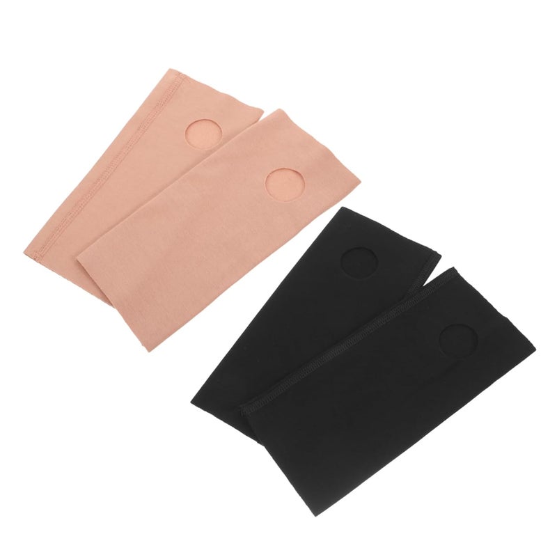 Elastic Ankle Support Sleeves 2 Pairs for Sports Exercise Warmth Joint Stability Skin Tone Options - Image 1