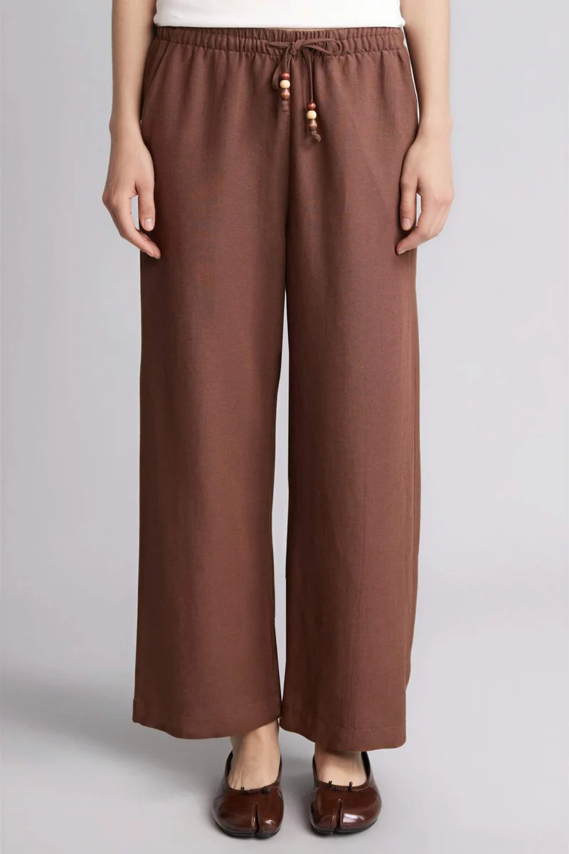 ديفاكتو Linen Blended Regular Hem Capri