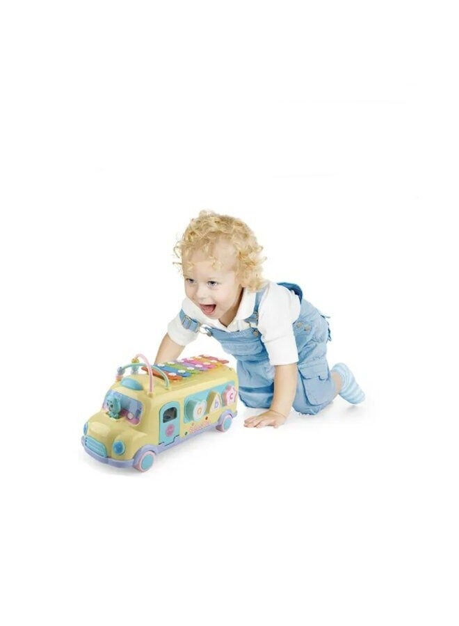 sobebear Multifunctional School Bus / Xylophone Developmental Learning Toy for Toddlers, Blue - Image 2
