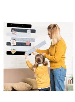 SYOSI 8Pcs Black White Grey Cork Board Bar Strips with 50 Pushpins & Sticky Notes, Self-Adhesive Bulletin Board Strips No Damage for Wall, Felt Pin Board for Paste Notes, Photos, Office Decor  - Image 3