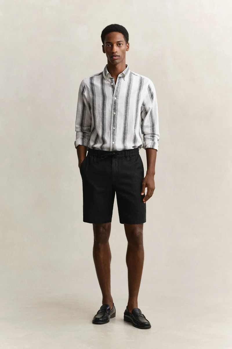 Regular Linen Drawstring Shorts
