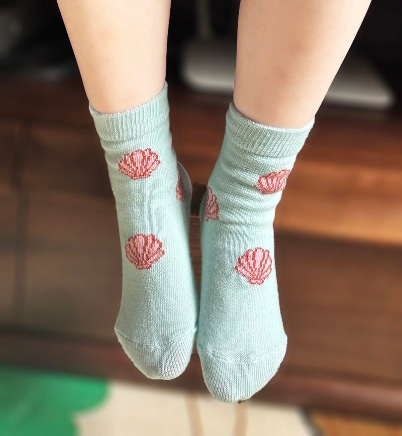 CHUNG Little Big Girls Cotton Socks Toddler Crew Polk Dot Crew Fashion Cartoon Cute Fun Animals,5pk Mermaid, 3-5Y - Image 4