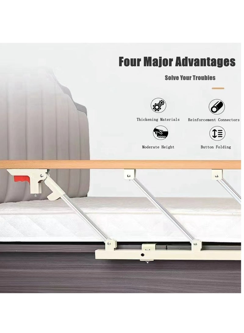 Cool Baby COOLBABY Bed Rails For The Elderly Safety Foldable Bedside Armrests Auxiliary Handles Foldable Bed Crutches Guardrails For The Elderly Adjustable Railings Anti-fall Sleep Bumpers - Image 2