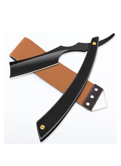Cut Throat Razor Kit, Single Edge Razor Blades Straight Cut Throat Razors, for Shaving Stainless Steel Cut Throat Razor, with Leather Sharpener for Barber Home & Salon Straight Razor, Gifts for Men