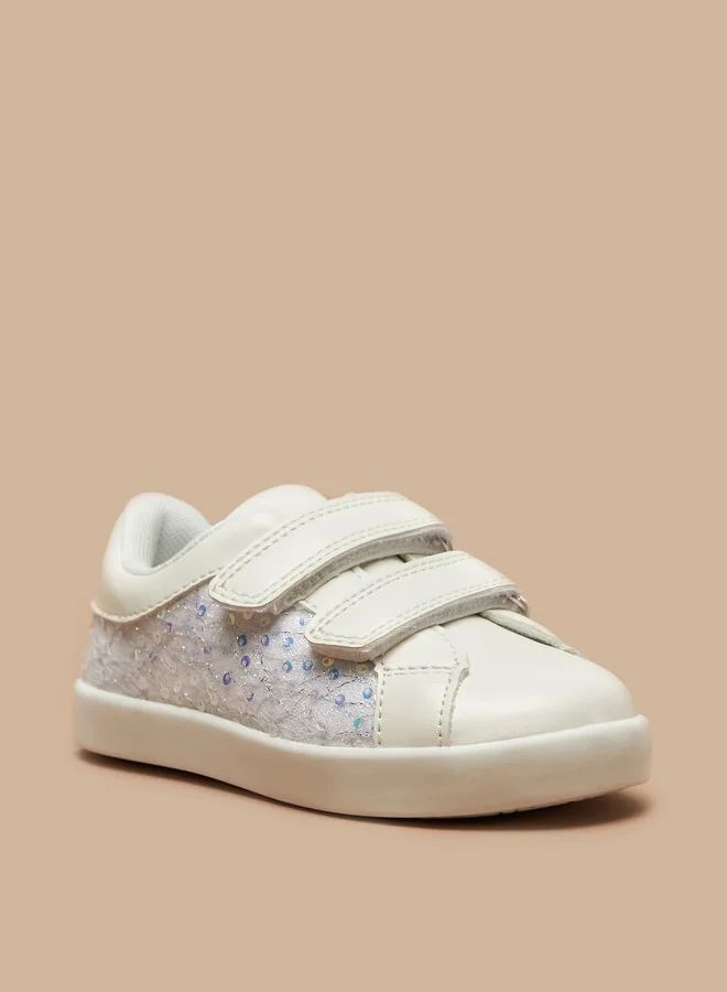 فلورا بيلا من شو إكسبرس Girl's Embellished Casual Sneakers Shoes With Hook And Loop Closure Ramadan Collection