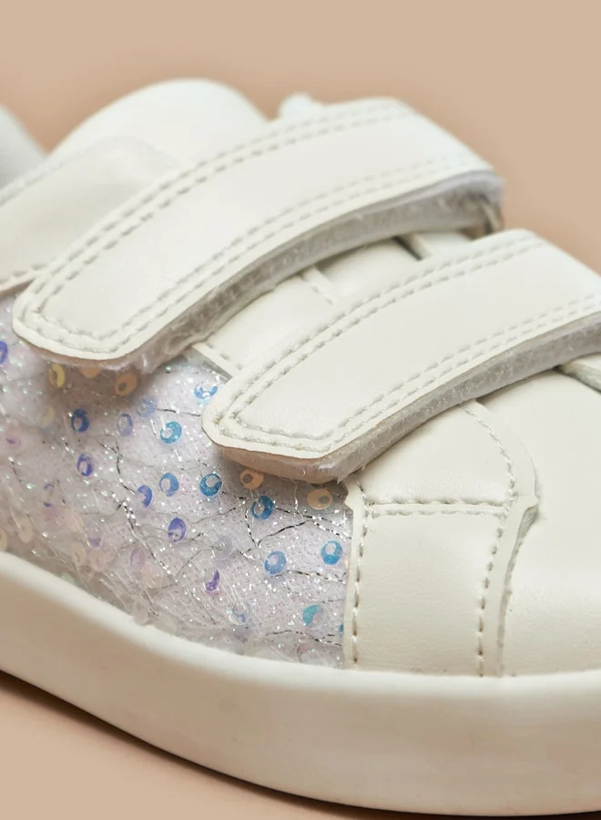 فلورا بيلا من شو إكسبرس Girl's Embellished Casual Sneakers Shoes With Hook And Loop Closure Ramadan Collection
