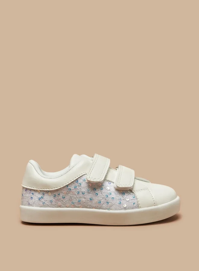 فلورا بيلا من شو إكسبرس Girl's Embellished Casual Sneakers Shoes With Hook And Loop Closure Ramadan Collection