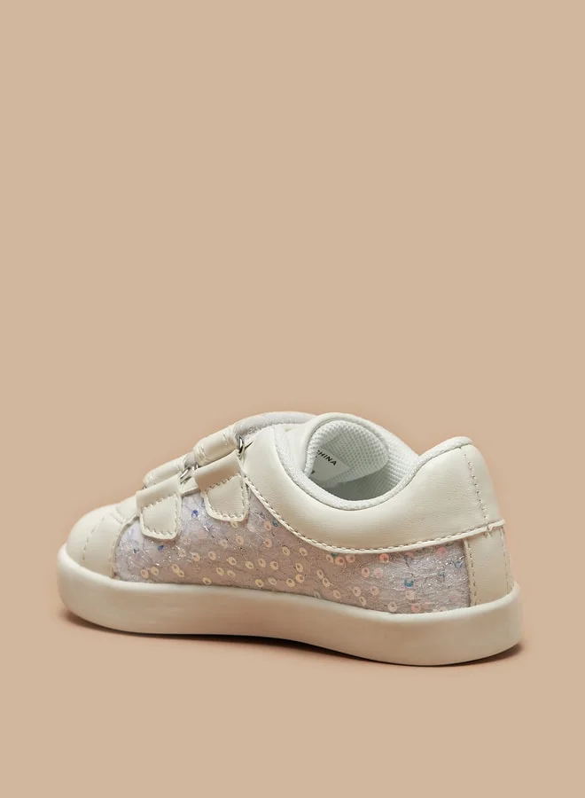 فلورا بيلا من شو إكسبرس Girl's Embellished Casual Sneakers Shoes With Hook And Loop Closure Ramadan Collection