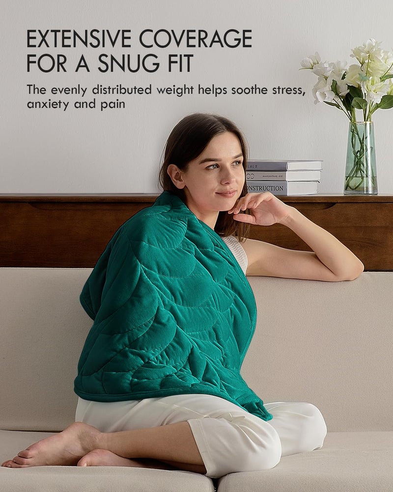 Kaisa Weighted Lap Blanket 3 lbs 23" x 29", Cozy Luxury Crystal Velvet Small Weighted Blanket for Adults, Portable Travel Weighted Blanket for Relaxation, All-Season Blanket, Machine Washable, Green - Image 2
