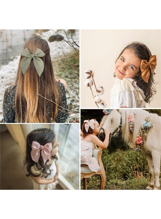 Sugarmelon Linen Fable Bow Hair Clips Baby Girls Women Large Sailor Hair Bows Barrettes Accessories Hair Grips - Image 2