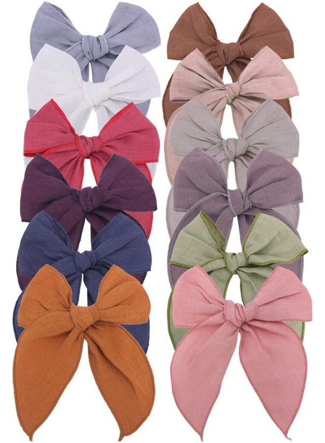 Sugarmelon Linen Fable Bow Hair Clips Baby Girls Women Large Sailor Hair Bows Barrettes Accessories Hair Grips - Image 1