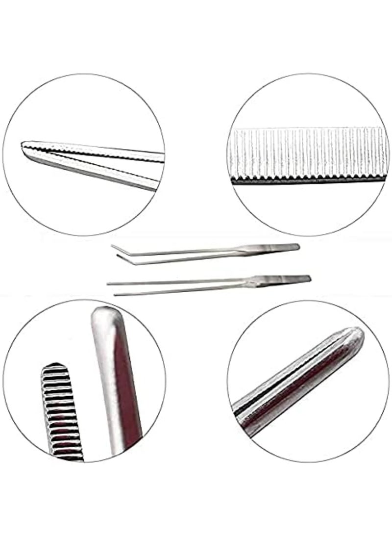 Luckam Durable Stainless Steel Long Tweezers with Curved and Straight Tips for Reptile Feeding and Aquascaping Maintenance, 15 Inches, 1 Piece - Image 3