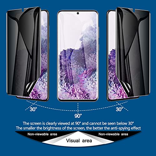 LYWHL [2 Pack] for Galaxy S20 Plus Privacy Screen Protector, Anti-Spy Flexible TPU Film for Samsung Galaxy S20 Plus 6.7” [Support Fingerprint ID] [Full Coverage] [Easy Installation Frame] - Image 2
