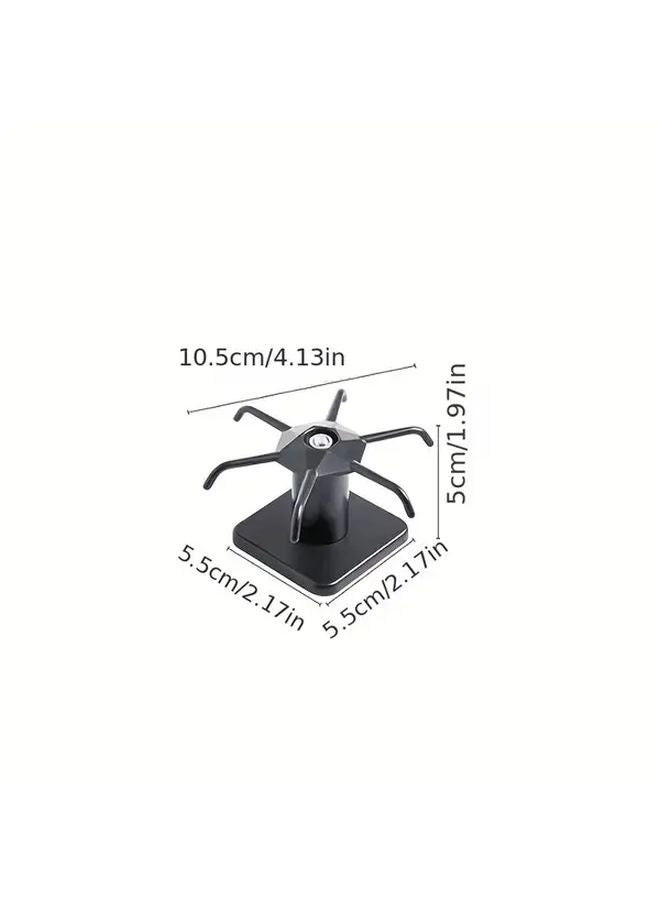 Black 360 Rotating Kitchen Hooks Heavy Duty Self Adhesive No Drill Space Saving Organizer - Image 5