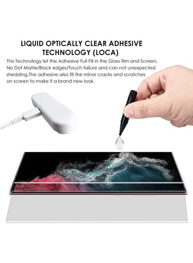 DUSALA Compatible with Galaxy S22 Ultra Screen Protector UV UV Lamp Clear Curved Edge Tempered Glass for Samsung Galaxy - Image 5