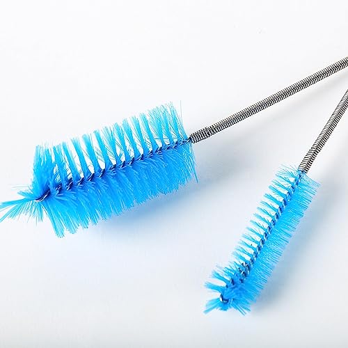 TED TABBIES - Aquarium Filter Brush Flexible Double Ended Bristles Hose Pipe Cleaner Stainless Steel Long Tube Cleaning Brush for Fish Tank or Home Kitchen (Sky Blue) - Image 5