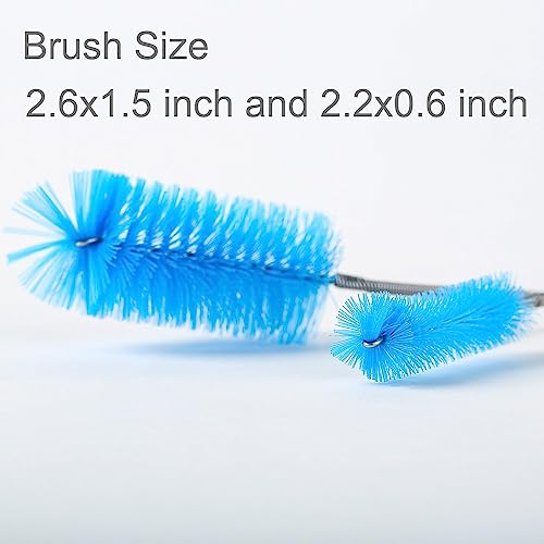 TED TABBIES - Aquarium Filter Brush Flexible Double Ended Bristles Hose Pipe Cleaner Stainless Steel Long Tube Cleaning Brush for Fish Tank or Home Kitchen (Sky Blue) - Image 3