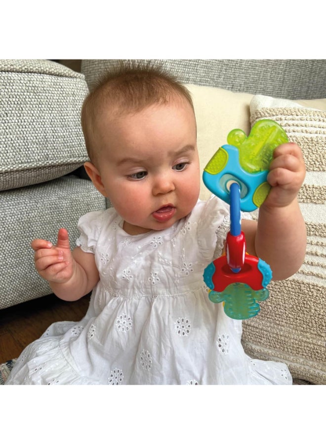 Nuby Icy Bite Keys Teether, Cooling Water Filled Baby Teething Keys, Multi-Texture Gum Soother for Teething Relief and Sensory Development, Assorted - Image 4