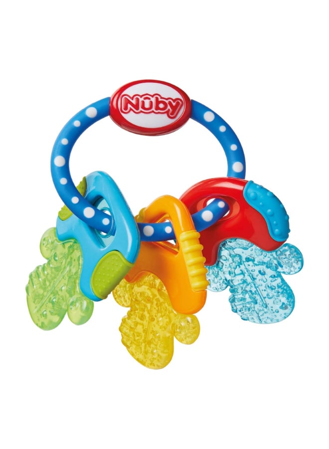 Nuby Icy Bite Keys Teether, Cooling Water Filled Baby Teething Keys, Multi-Texture Gum Soother for Teething Relief and Sensory Development, Assorted - Image 1