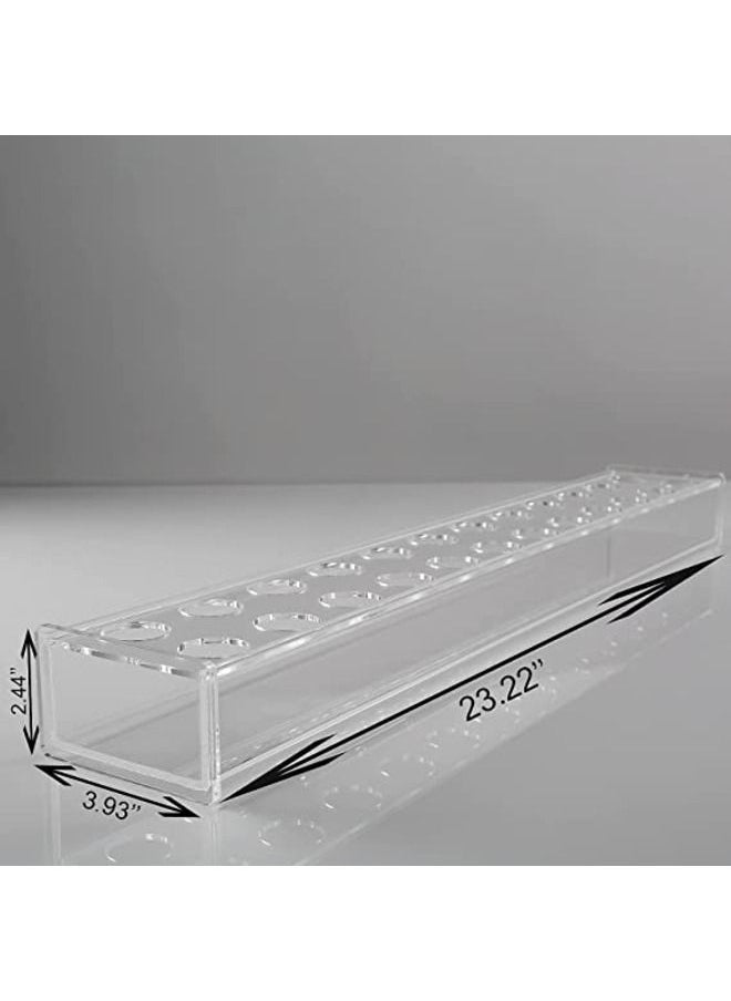 SMARTPOINTS - Rectangular Floral Centerpiece for Dining Table - 24 Inches Long Rectangular Vase - Acrylic Modern Vase - Low Floral Vases for Centerpieces for Home Decor Weddings (Clear) - Image 1