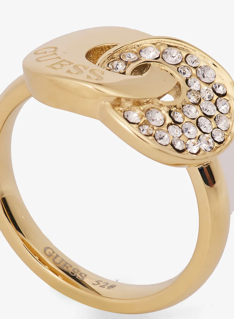 GUESS 12mm Two Links Pave Ring