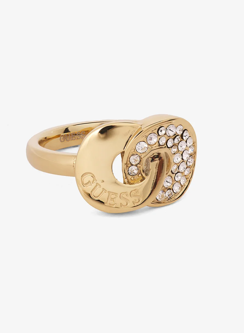 GUESS 12mm Two Links Pave Ring