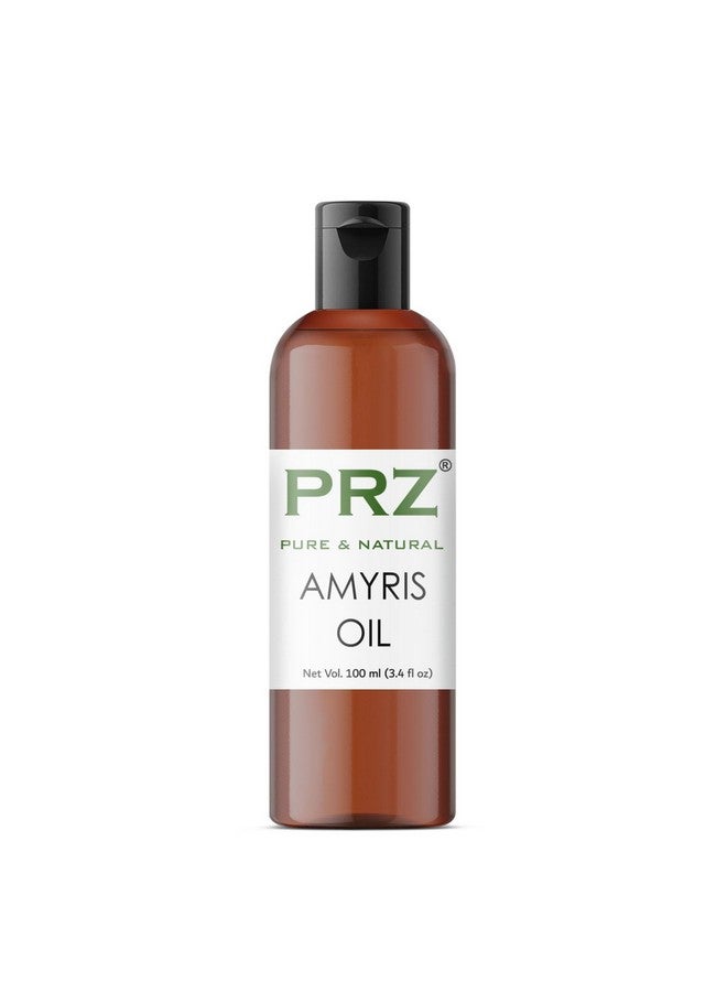 بي ار زد زيت عطري PRZ Amyris - زيت طبيعي نقي بدرجة علاجية للعناية بالبشرة والعناية بالشعر، 100 مل