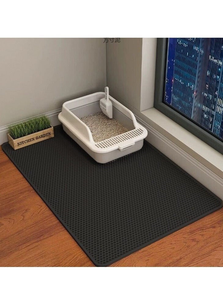 TNGames Pro XXL Litter Mat - 55x75cm Black | Commercial-Grade Leakproof Design | Thickened EVA Honeycomb Structure | One-Shake Clean | Multi-Cat Household Solution - Image 3