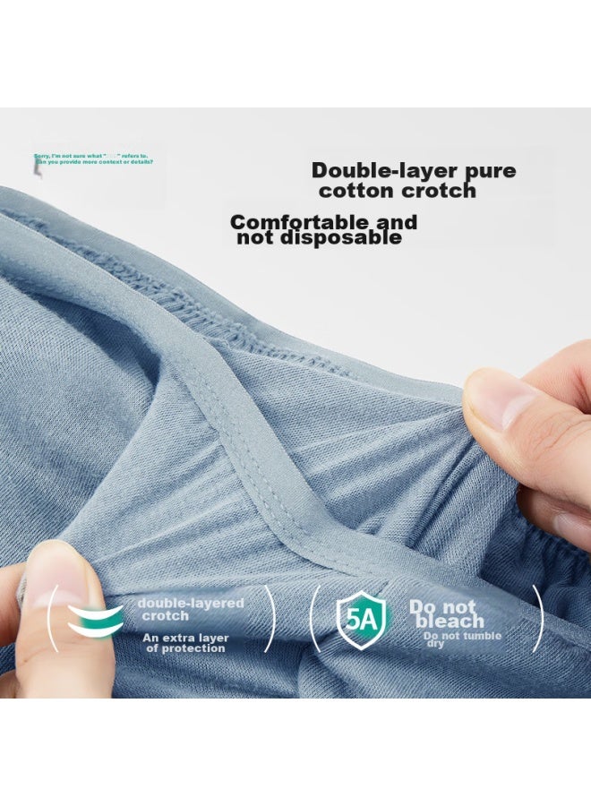 Briars Beianshi Disposable Men's Boxer Briefs, Large Size, Pure Cotton, Sterile, Travel-friendly, No-wash Shorts, 8-pack, Gray-blue, 4XL - Image 5