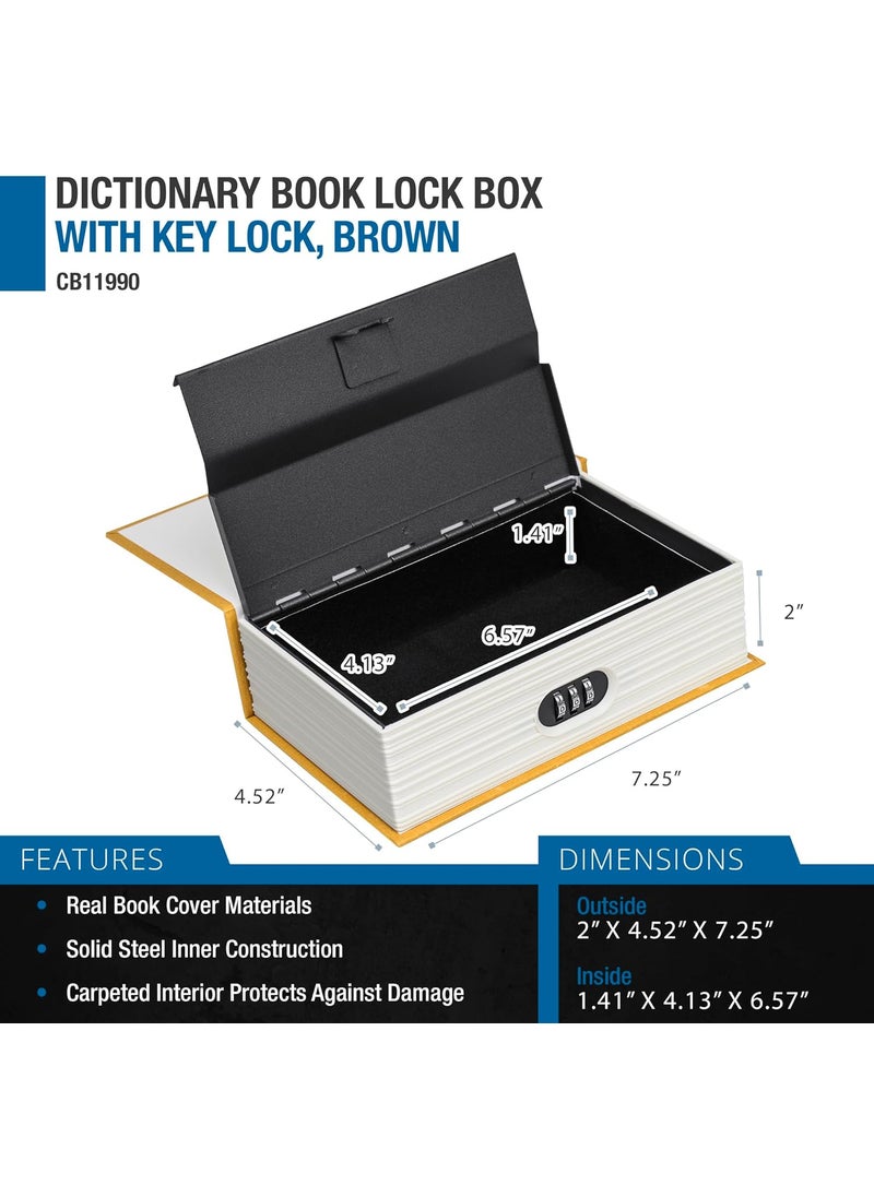 BARSKA Barska Portable Diversion Book Safe Secret Hidden Storage Lock Box  Combo Dictionary  - Image 3