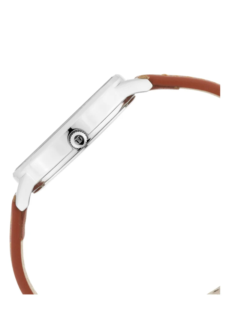 TITAN Titan Women's Precision Simplicity Watch: Grey Gradient Dial with Leather Strap