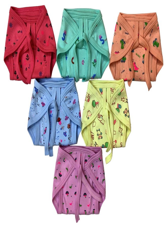 MURLI Cotton Cloth Hosiery Nappy/Diaper/Langot U Shaped Washable and Reusable for new born baby|Multicolor Extra Absorbent & Wide Cushion/Padding (12-18 Months) (Pack of 6 pcs.) - Image 1