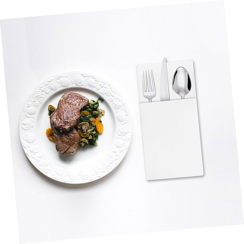 50 قطعة مناديل أدوات مائدة يمكن التخلص منها للملاعق والشوكات، تخزين أنيق للفعاليات والاستخدام اليومي - Image 4