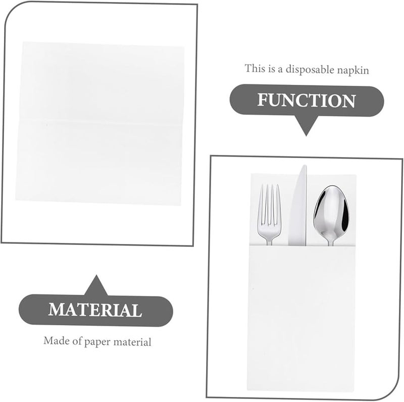 50 قطعة مناديل أدوات مائدة يمكن التخلص منها للملاعق والشوكات، تخزين أنيق للفعاليات والاستخدام اليومي - Image 5