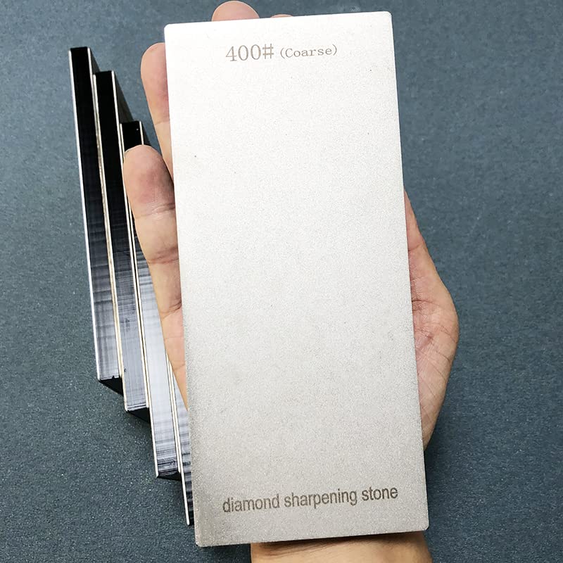 Tiweio Diamond Sharpening Stone 2 Side Grit and Stropping Leather Strop 6PCS set, 80/180/240/400/600/800/1000/1500/2000/3000 Grit Kitchen Whetstone Honing Stone, Sharpening Dull Knives Grindstone Tool - Image 4