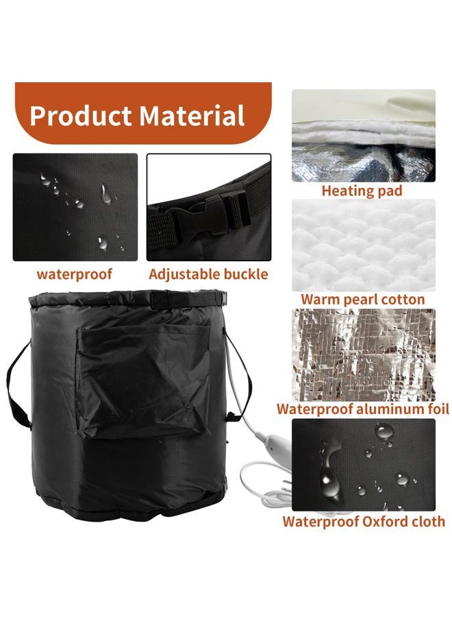 JRAIYBZ Propane Tank Heater Blanket,Gas LP Cylinder Tank Heater with Temperature Controller Adjustment and Timer Function,86-141°F Fixed Propane Tank Warmer Blanket for 5 gallons,20,30,40lb Gas Tanks (Black) - Image 3