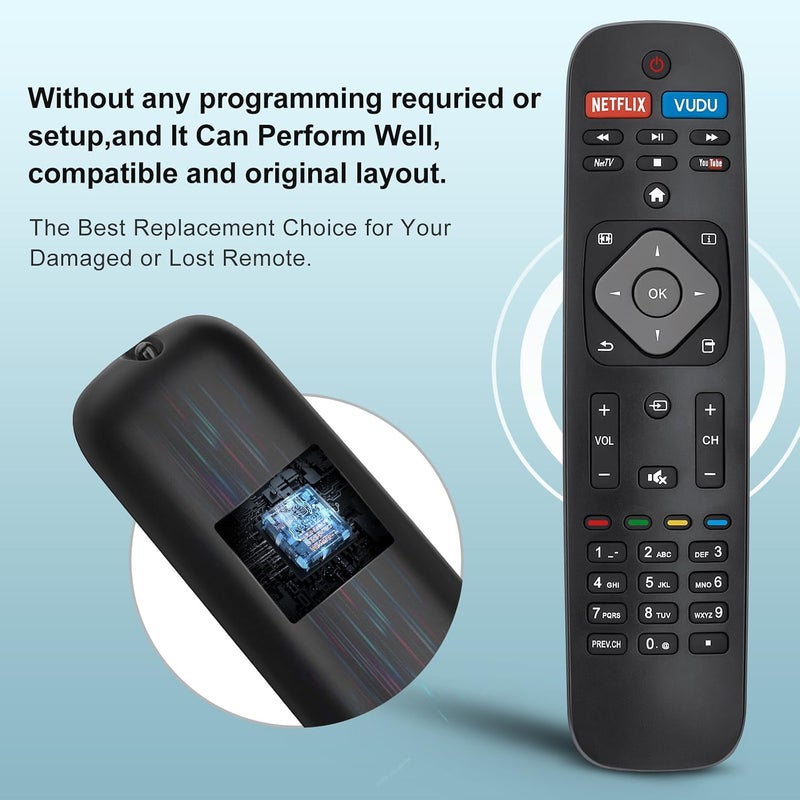 جهاز التحكم عن بعد البديل لتلفزيون Philips الذكي، متوافق مع جميع تلفزيونات Philips الذكية LCD وLED بدقة 2K و4K وUHD. - Image 5