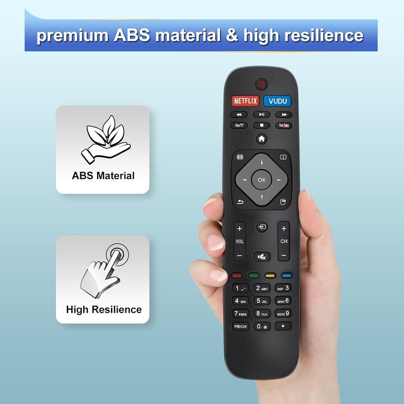جهاز التحكم عن بعد البديل لتلفزيون Philips الذكي، متوافق مع جميع تلفزيونات Philips الذكية LCD وLED بدقة 2K و4K وUHD. - Image 2