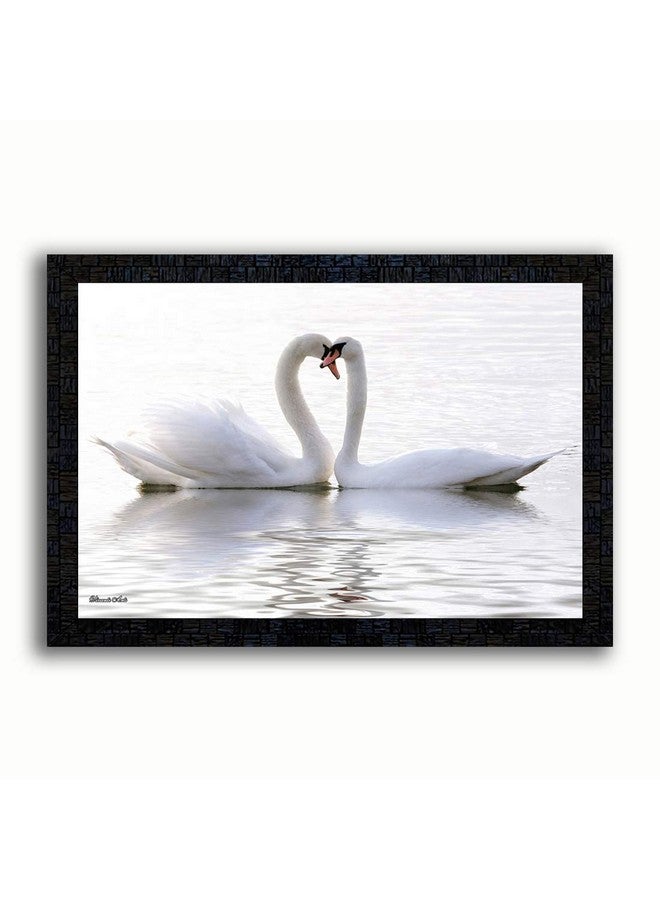 PNF Vastu Swan with Wooden Synthetic Frame Painting (13.5x19 inch, Multicolour) - Image 1