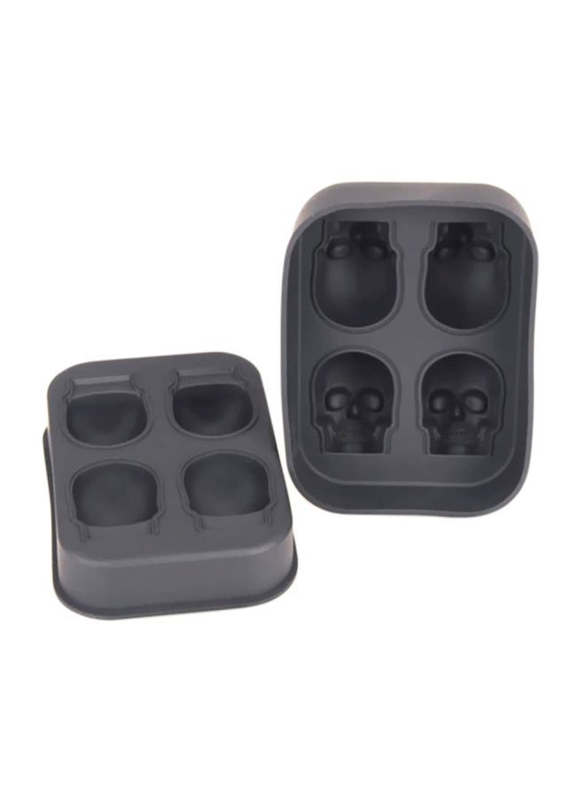 NIBEMINENT Skull Shaped Silicone Ice Cube Tray Black 13centimeter  - Image 3