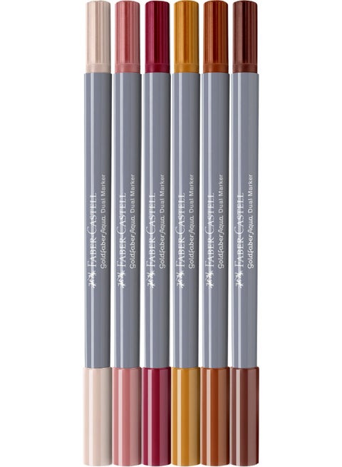 Pack Of 6  Boho Goldfaber Aqua Dual Marker Lettering Set