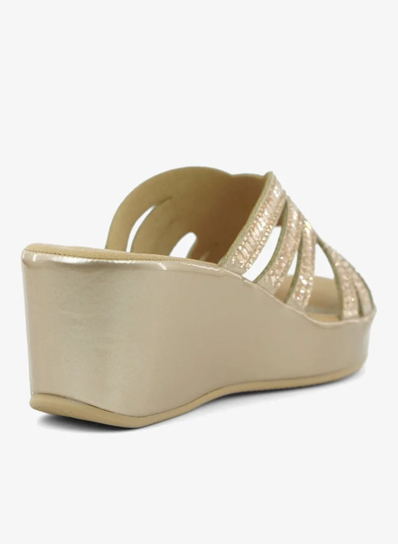 Zayna Rose Gold 221-319 Zayna Ladies Classic Wedge Slides 3F8730-314 Rose Gold for Women | Best Price UAE