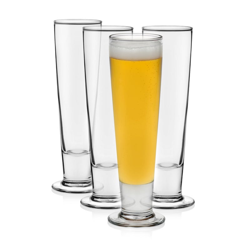 Libbey Stockholm Pilsner Beer Glasses Set of 4, 14.5oz, Tall, Slender Pint Glasses for Pilsner, Kolsch, Lager, and More, Unique Beer Gift Set - Image 1