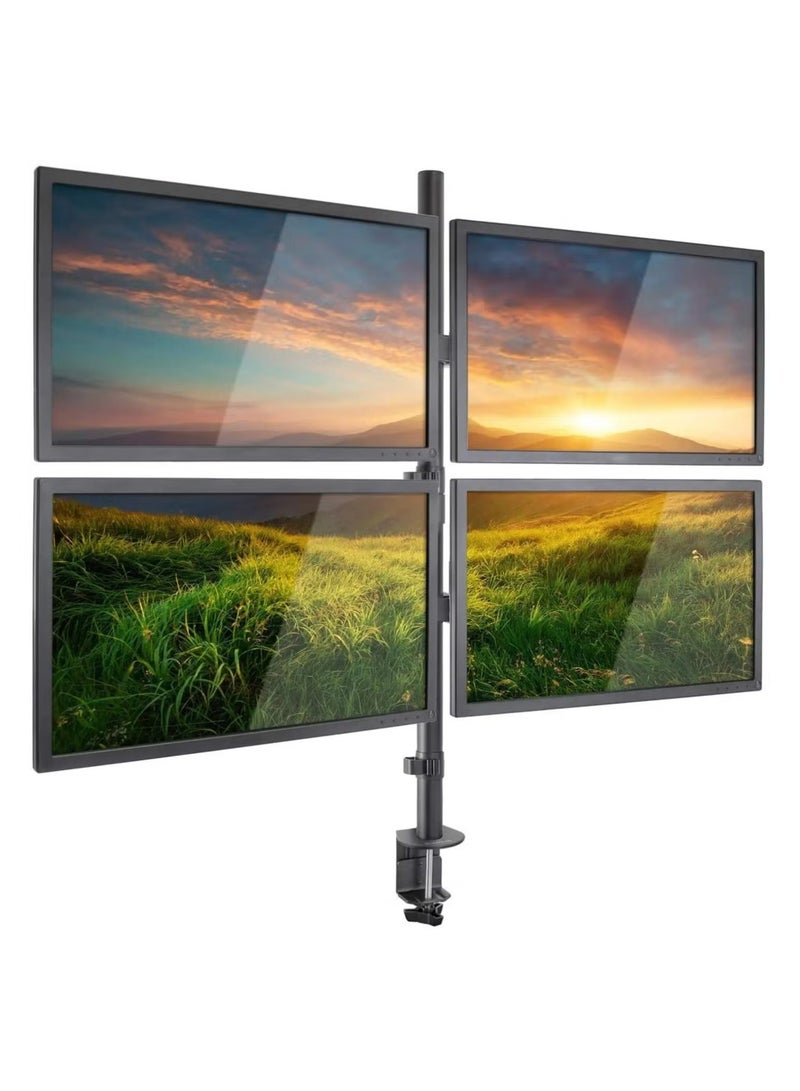 ELTRAZONE LED LCD Monitor Desk Mount Adjustable Stand – Heavy Duty 4-Screen Holder for 14"-26" Monitors, Height Adjustable, Ideal for Gaming, Trading, Video Editing & Surveillance - Image 1