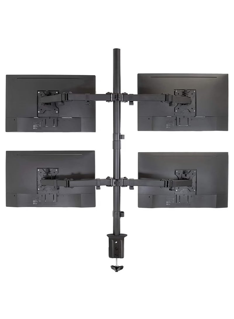 ELTRAZONE LED LCD Monitor Desk Mount Adjustable Stand – Heavy Duty 4-Screen Holder for 14"-26" Monitors, Height Adjustable, Ideal for Gaming, Trading, Video Editing & Surveillance - Image 5