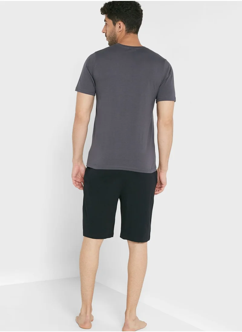 Seventy Five Chest Pocket Pyjama Shorts Set