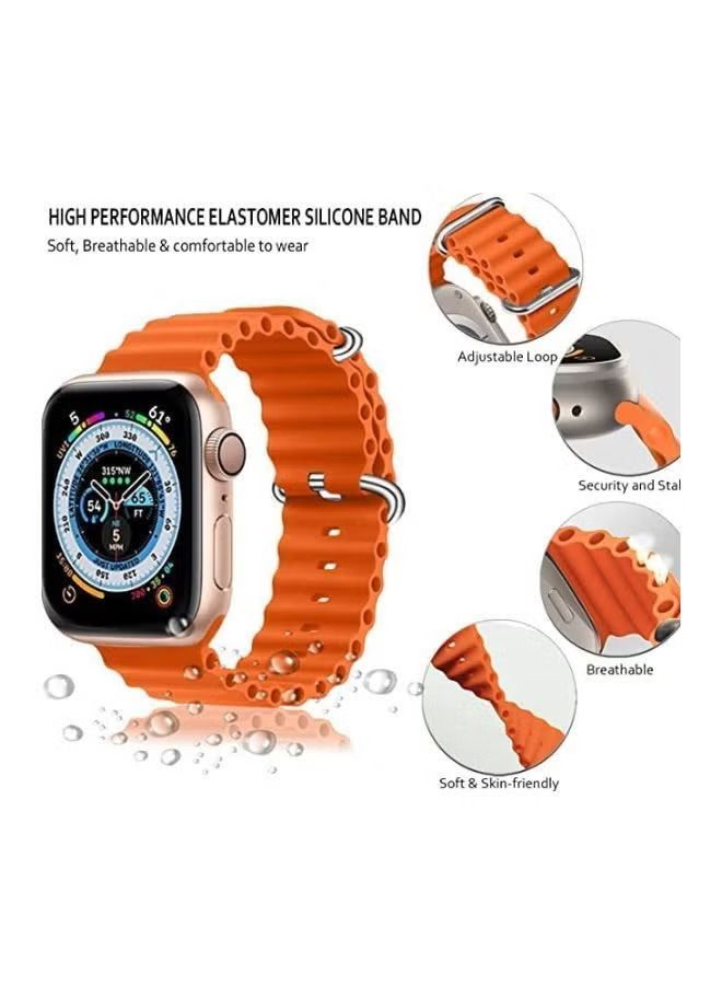 5 Pack Ocean Band Compatible with apple Watch Ultra band 49mm 45mm 44mm 42mm Men Women, Soft Silicone Sport Band Replacement Strap for apple Watch Ultra watch Series 8 7 SE 6 5 4 3 2 1