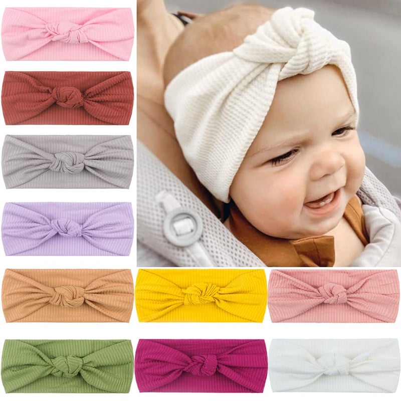 Toptim Baby Bow Headbands Turban Knotted, Girl's Hairbands for Newborn,Toddler and Childrens (Knot 12Pack) - Image 1