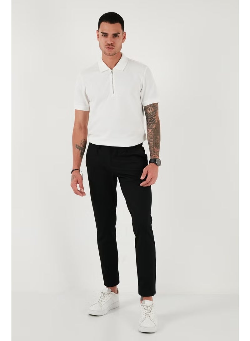 Buratti Cotton Regular Fit Zippered Polo Neck T Shirt Men's Polo Neck T Shirt 5902915 - Image 1