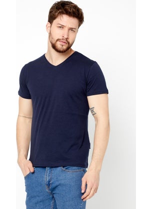 mmetalic Metallic Men's Multicolor T-Shirt Regular Fit Comfortable Cut V-Neck 5-Piece Basic T-Shirt Pack  - Image 3